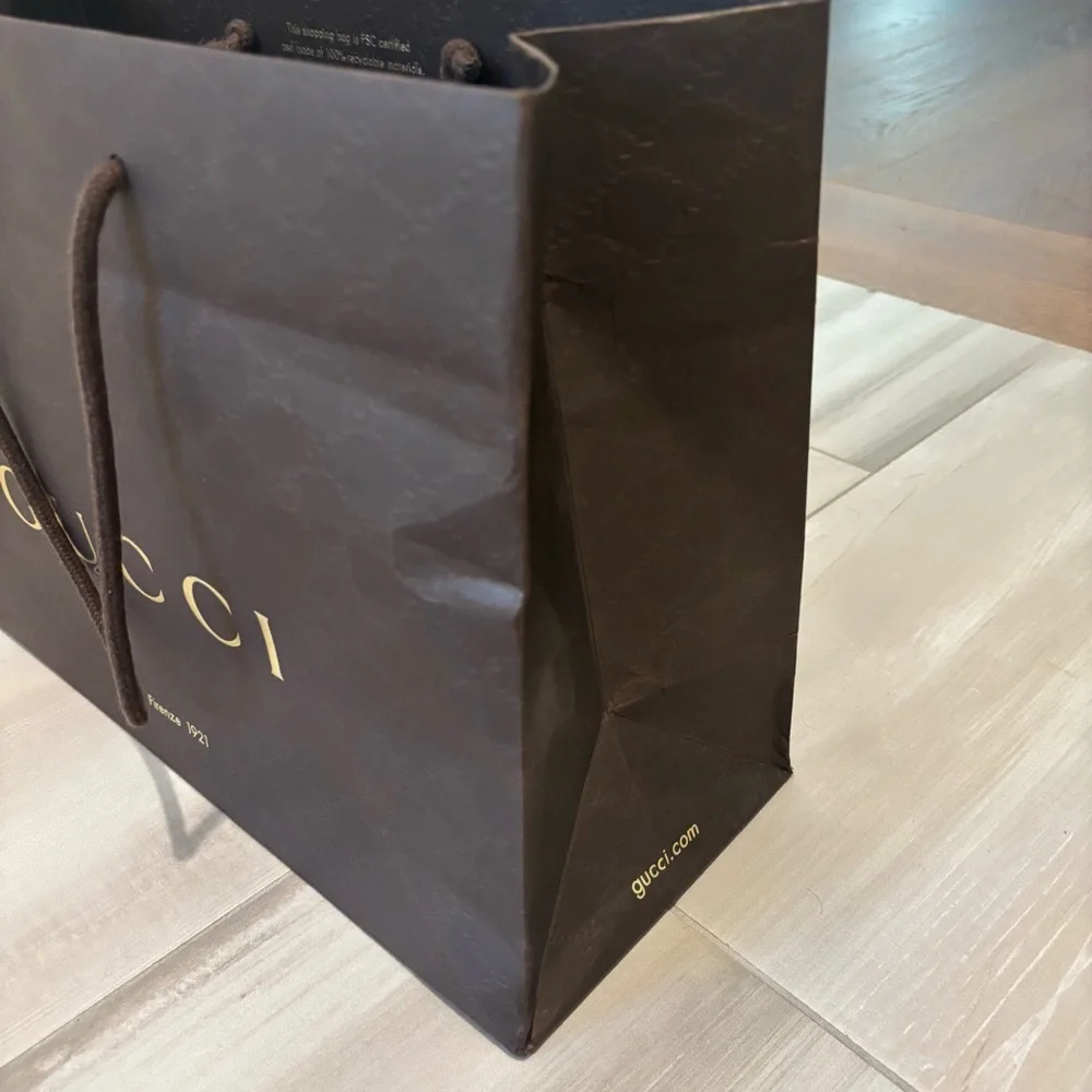 Gucci Large Brown Paper Shopping Bag